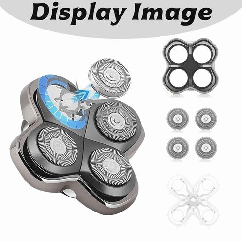 PRO 4 Head Replacement Blade Compatible with Pitbull Shaver Replacement Blade,Rotary 4 Blades Compatible with Skull Pitbull Gold/Silver/Platinum PRO,Blades Fit for Butterfly Kiss Head Shavers,2Pack.
