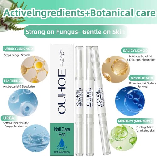 Nail Fungus Pen，Nail Growth & Repair Essence Pen, specifically designed for fungal infections on toenails and fingernails. Repairs and strengthens nails, revealing smooth and glossy nails（3pcs）