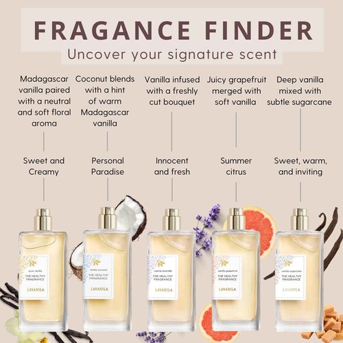 Lavanila Roller Perfume Set of 2, Includes Pure Vanilla + Vanilla Grapefruit - The Healthy Fragrance for Women, Clean and Natural