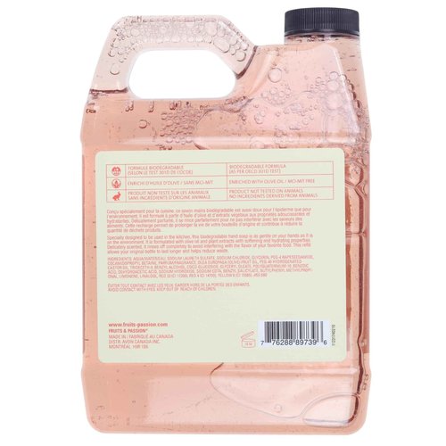 Cucina Fruits & Passion Pompelmo Hand Soap Refill 33.8 fl oz – Grapefruit Scent, Olive Oil Formula, Kitchen Hand Wash, Made in Canada