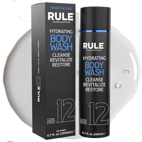 RULE COSMECEUTICALS - No.12 Body Wash, Shower Gel for Men with Shea Butter, Aloe Vera, Chamomile and Coconut Oil for Skin, Cleanse, Hydration, Revitalize & Restore, Perfect for Daily Use, 200 mL