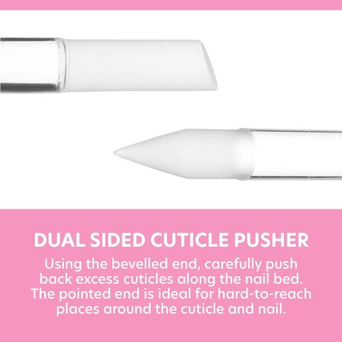 BONA FIDE BEAUTY Glass Nail File (Aqua/Violet), Cuticle Pusher and Glass Nail File (Clear) - Premium Czech Glass Bundle