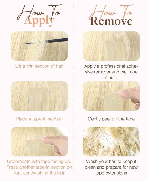 GOO GOO Invisi Edge Tape in Hair Extensions Human Hair, 18A/613A Dark Blonde Highlighted Bleach Blonde, 6pcs 20inch 18g, Virgin Remy Hair, Seamless Injected Tape, Natural Look