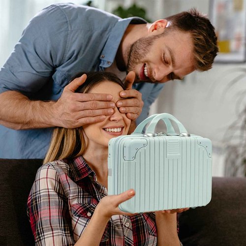 HAHONIA 11L Makeup Travel for Women Girl, Hard Shell Vanity Cases with Elastic Band and Zipper, Portable Waterproof ABS Cosmetic Case for Travel