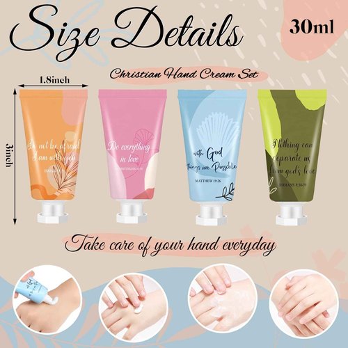 72 Pcs Christian Hand Lotion Bulk Gifts for Women Bible Verse Mini Travel Hand Cream Religious Thanksgiving Christmas Gift for Church Members Prayers Teachers Coworkers Homeless