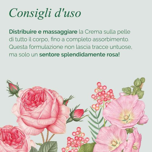 L'Erbolario Body Cream - Moisturizing Body Butter for Dry Skin - Prevents Skin Aging - Firming Skin Care with Floral and Spicy Scent - 3 Rosa - 6.7 oz