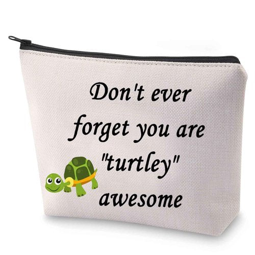 Inspirational Turtle Gift Don’t Ever Forget You are Turtley Awesome Makeup Bags Graduation Birthday Gift ('Turtley' Awesome)