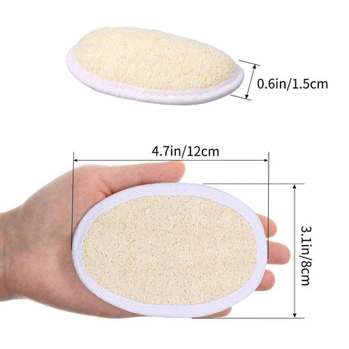 Boao 24 Pcs Loofah Pack Loofah Pads Bulk for Facial Exfoliating Body Bath Shower Mini Sponge Pads Natural Scrubber Brush for Men Women Spa and Travel
