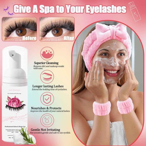 DNSGOOR DIY Lash Extension Kit 630Pcs 10-18mm D Curl Lashes Clusters with Lash Bond and Seal Glue Remover Lash Shampoo Cleansing Brush Headband Wristband Tweezers Eyelash Brush Applicator
