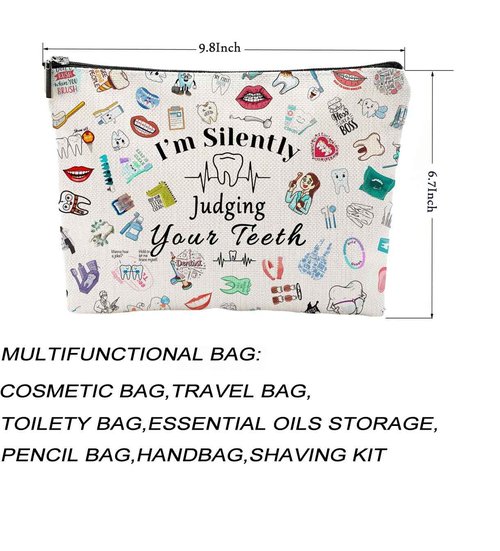 XYZONE Dentist Gift Dental Gift for Women Makeup Bag Dental Assistant Gift Dental Hygienist Gift Cosmetic Bag Graduation Gift for Dentist Thank You Gift for Her Birthday Retirement Gift