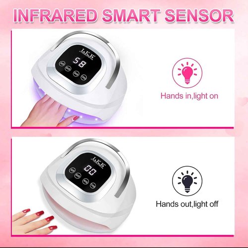 LKE UV Nail Lamp, 72W UV LED Nail Lamp Nail Dryer Light for Nails with 3 Timer Setting & LCD Touch Display Screen for Home and Salon Use (Light Pink)