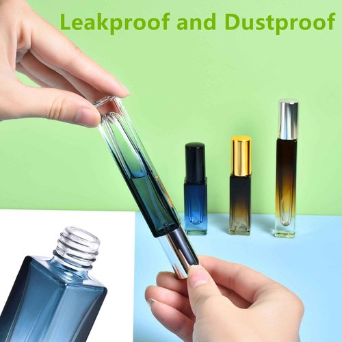 Yikimyfo Travel Perfume Bottle Refillable, 3 Pcs 5ML/0.17oz Fine Mist Glass Perfume Spray Bottles Empty Leak-proof Cologne Spray Bottle Mini Perfume Atomizer with Tool