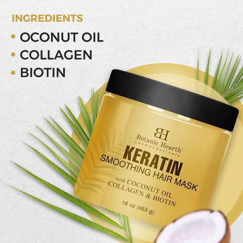 Botanic Hearth Keratin Hair Mask (16 oz) and Tea Tree Shampoo and Conditioner Set (16 oz each) Bundle