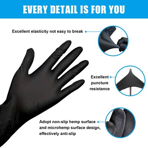 Yangna Tattoo Ink Cups & Gloves Kit - 300pcs Mixed Size Ink Caps (11/14/17mm) + 100pcs Black Nitrile Tattoo Gloves Disposable Professional Tattoo Supplies for Artists & Apprentices