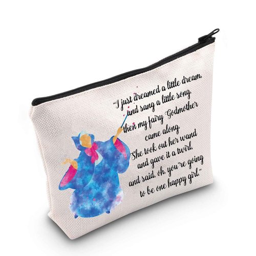 BWWKTOP Fairy Godmother Cosmetic Makeup Bag Fairy Godmother Gifts Fairy Tale Inspired Gifts Magical Princess Makeup Zipper Pouch Bag (i just dreamed)