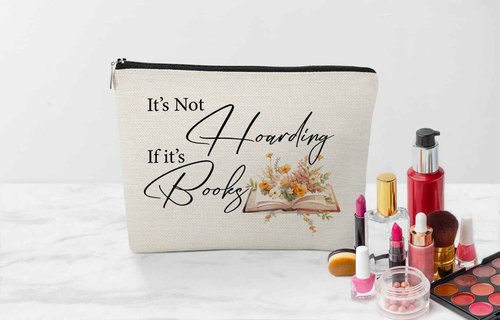 EXUQO Book Lover Gift: Makeup Bag for Women, Teen Girls - Zipper Pouch Travel Bag