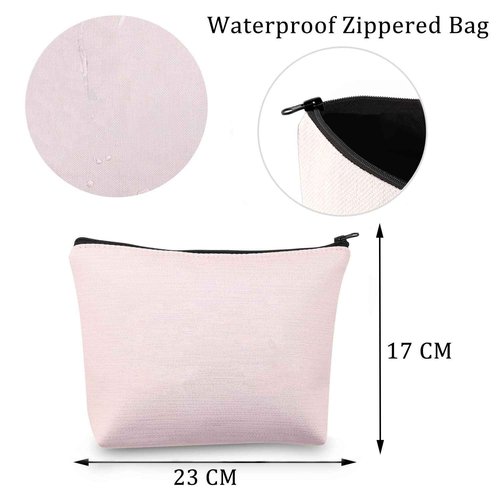 MBMSO Husky Makeup Bag Husky Lover Gifts for Women Just a G Who Loves Huskies Cosmetic Bag Siberian Husky Owner Gifts for Husky Mom Zipper Pouch Travel Case (Husky pink bag)