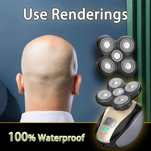 Shaver Replacement Blades Compatible with F-ree-bird Head Shaver Kit, 5 Blades Shaver Replacement Heads for Bald Men, Ruixin Replacement Blades for Flex-series Electric (3P)