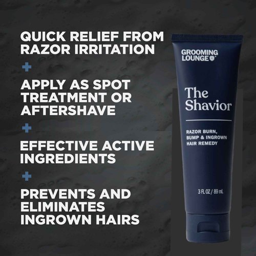 Grooming Lounge the Shavior Post Shave Remedy - Calms Inflammation and Irritation - Prevents and Eliminates Ingrown Hair - Effective Spot Treatment - No Paraben and Sulfate - Cruelty Free - 3 oz