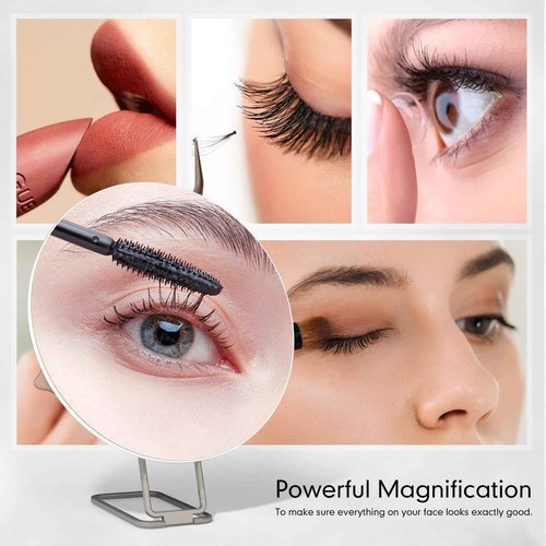 Travel Magnifying Mirror 30x Large 6” Diameter Makeup Mirror with Magnification 30x, Portable Handheld Close Up Magnified Mirror with Stand & Suction Cups, Perfect for Makeup, Shaving, Deep Cleaning