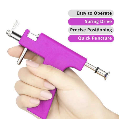JOYTOYOU 567PCS Reusable Body Piercing Gun Tool Set Professional Ear Nose Lip Piercing Machines with Piercing Studs Retainers Earrings for Home and Salon Use Colorful