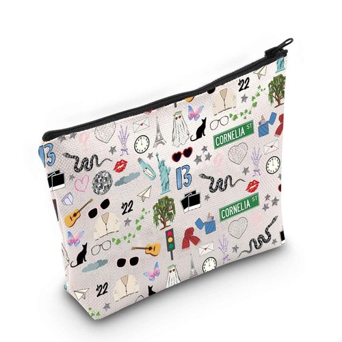 LEVLO Singer Album Cosmetic Make Up Bag Singer Tour fans Gift Song Concert Makeup Zipper Pouch Bag Singer Song Merchandise (Singer Album Makeup Bag)