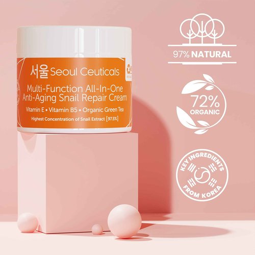 SeoulCeuticals Kojic Acid Serum + Snail Mucin Cream - Korean Anti Aging Skincare Set