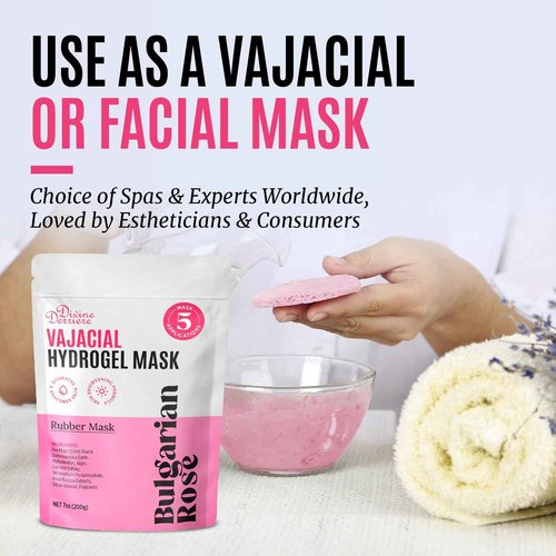 Divine Derriere Vajacial Hydrogel Mask - Premium Modeling Rubber Mask with Bulgarian Rose Petals, Deeply Purifying, & Super Hydrating Hydro jelly Sheet Masks, Peel-Off Jelly Mask Powder Kit