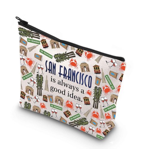 WCGXKO San Francisco Skyline Zipper Pouch Makeup Bag (San Francisco)