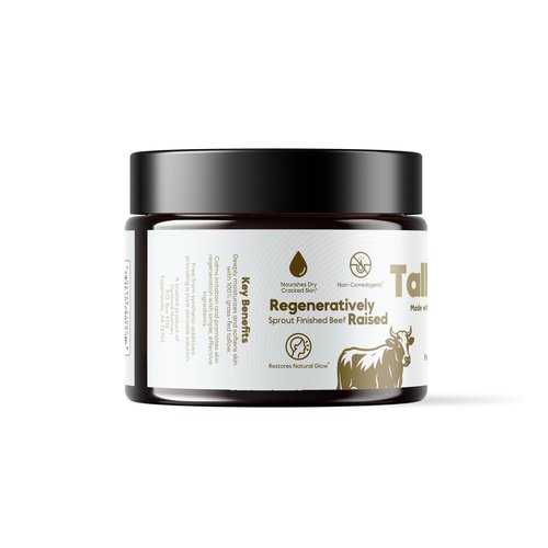 O H Grass-Fed Tallow Balm With Raw Honey - For Sensitive, Dry Damaged Skin - Face, Hand, and Body Moisturizer - Optimal Human