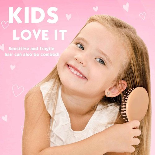 56 Pcs Mini Wet Hair Brush Hair Combs Set 28 Small Pocket Travel Detangler Brush 28 Colorful Combs Toddler Mini Detangling Brushes Soft Bristles for Women Baby Girls Kids(Classic Color)