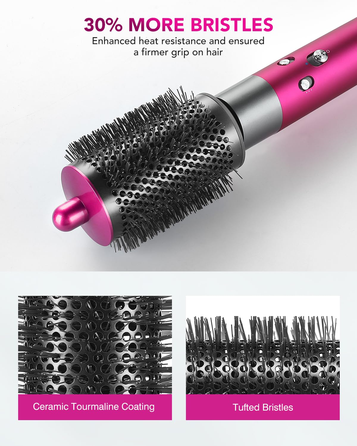 Upgrade Large Round Volumizing Brush for Dyson Airwrap Styler HS01/HS05, Big Round Brush Volumizer Attachment for Smooth Hair,Volumizing and Curly Styling