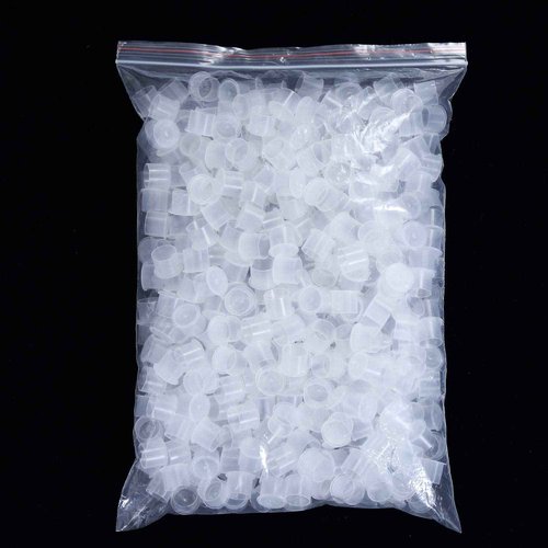 Ink Caps for Tattooing Large,1000pcs White Plastic Disposable Microblading Makeup Tattoo Ink Cups Caps with Base, Pigment Ink Cap Sizes 17mm Large for Tattoo Ink,Tattoo Kits,Tattoo Supplies(1000L)
