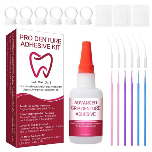 Dental Lab Instant Bonding Dental Glue for Dentures & Lab Tools - Fast-Setting in 15-60 Sec | Crack Repair & Gap Filling | Long-Lasting Hold (Days to Weeks) – 1oz
