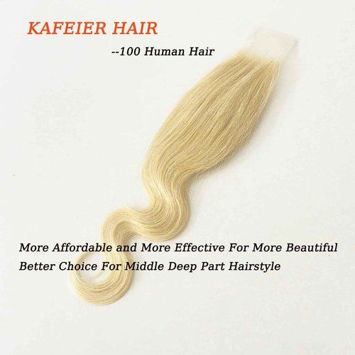 2x6 Blonde Closure Transparent Lcae Brazilian Virgin Remy Hair 10a Middle Part 613 2x6 Lace Closure Body Wave 100% Unprocessed With Baby Hair 12 Inch