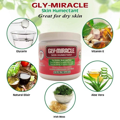 GLY MIRACLE Moisturizing Body Cream, 16 oz Jar - Non-Greasy Skin Humectant for Extremely Dry Skin, Hands, Body, and Feet, Light, Fresh Scent with Pure Glycerin for Nourishing Hydration