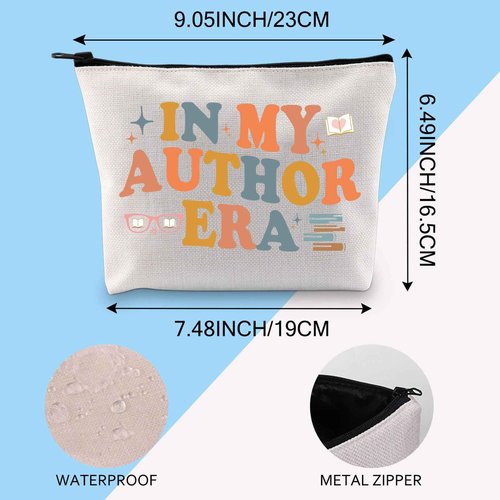 Gzrlyf Novel Writer Makeup Bag - Author Themed Gift for Women - Novelist Cosmetic Bag (In My Author)