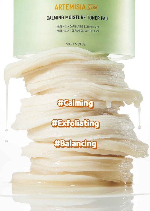 BRING GREEN Artemisia Cera Calming Moisture Toner Pad | Vegan Daily Skincare Routine for Redness Relief, Skin Balancing, Extra Calming, Exfoliating, Mask Sheet Type Toner Pads, 90 Count