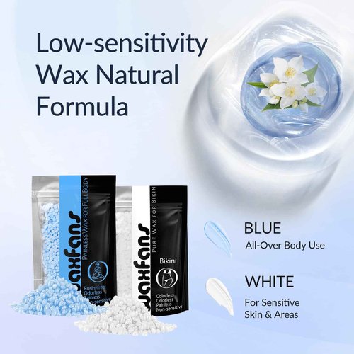 Safe At-Home Waxing Kit for Women– SmartTemp Technology Wax Kit for Hair Removal, 3 Auto Modes (Facial/Bikini/Body),Burn-Free Wax Kit for Sensitive Skin Brazilian Bikini Leg Eyebrow Full Body