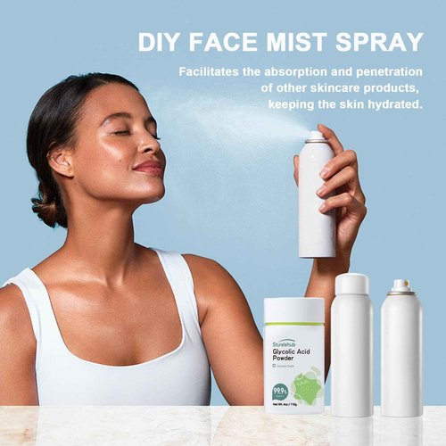 Sturelehub Glycolic Acid Powder, 4OZ / 116g, 99.9% Purity, Cosmetic Grade, DIY Glycolic Acid Mask, Make Your Own Glycolic Acid Lotion and Serum, Glycolic Acid Powder For Homemade Cosmetics