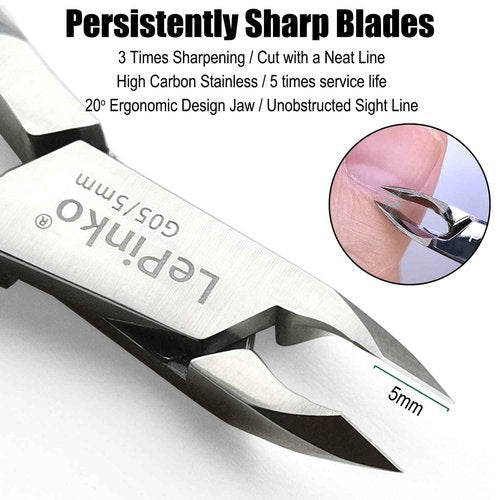 LePinko Salon-Quality and Professional Cuticle Trimmer Set 5mm Jaw
