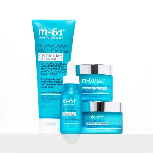 m-61 PowerGlow Pro+ Cleanse | Retexturizing, Brightening Milky Cleanser With Gentle Physical Exfoliators, Glycolic, Salicylic, Lactic Acid, 4 Fl Oz