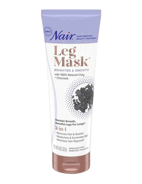 Nair Leg Mask Brighten and Smooth, Charcoal, 8 oz (227 g) each (Pack of 2)