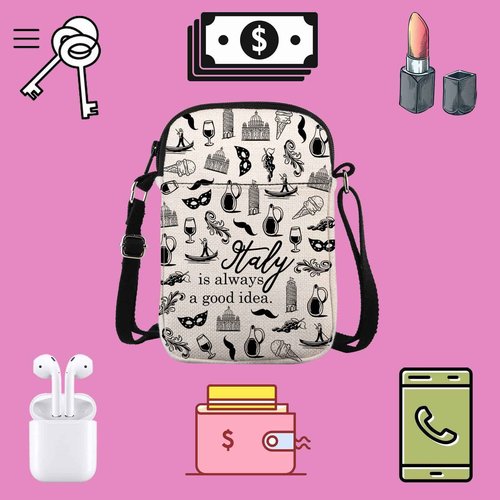 Italy Travel Gift - Always A Good Idea Bag for Traveller - Zipper Pouch Makeup Bag (Italy CR)