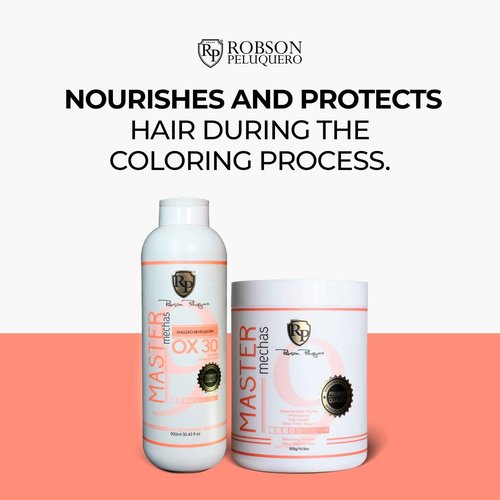 Robson Peluquero Master Highlights Hair Color Developer - Hair Bleaching Formula - Color Revealing Emulsion - Professional Hair Lightening Agent - Ox 30 Volumes 900ml/30.4 fl.oz