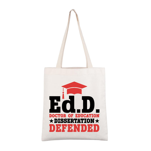 CMNIM EdD Gift Doctor Of Education Dissertation Defended Makeup Bag for Doctorate Graduation Gift for Her (EdD TB)