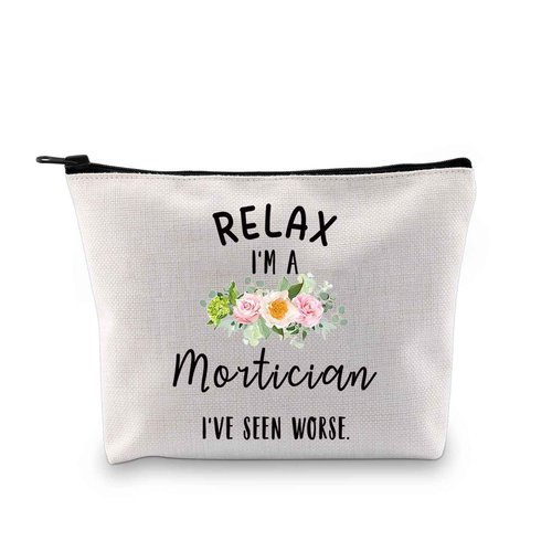 XYANFA Last Mortician Makeup Bag for Women Funeral Director Gift Last Responder Gift Mortician Friend Gift (RELAX Mortician)