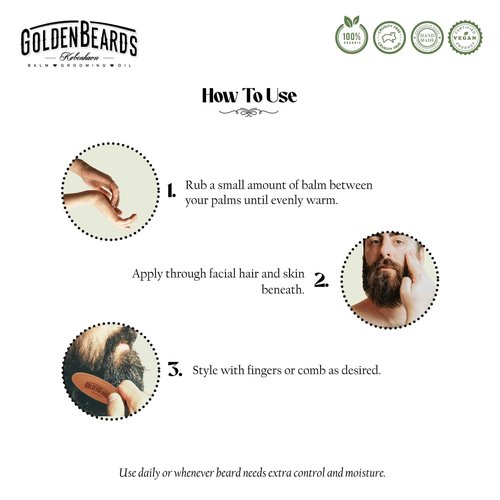 Bio Beard Balm -HYGGE - 60ML - 100% Organic by -Golden Beards- NON SCENTED Beard Oil