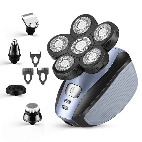 Head Shavers for Men - Upgraded Multifunctional Bald Head Shaver, Waterproof Electric Razor for Men Cordless Rechargeable Shaving Grooming Kit (Blue)