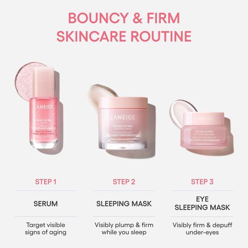 LANEIGE Bouncy & Firm Mini Skin Treats: Skincare Gift Set for Visibly Plump, Firm, & Glowing Skin